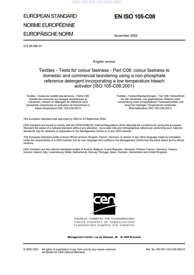 EN ISO 105-C08:2003