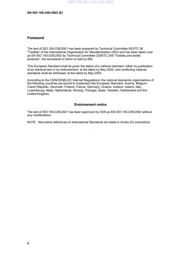 EN ISO 105-C08:2002 EN ISO 105-C08:2003 - Page 4 preview