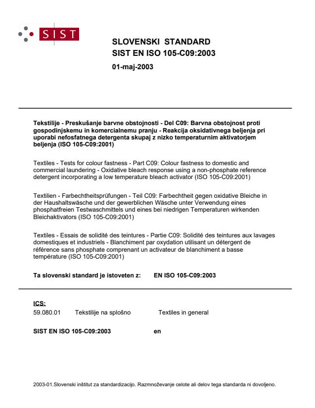 EN ISO 105-C09:2003