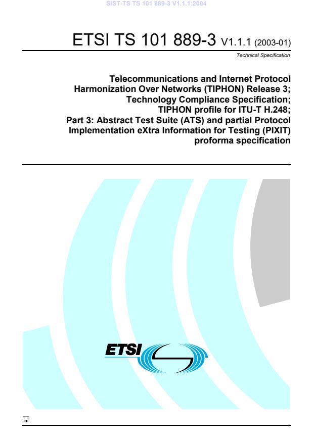 TS TS 101 889-3 V1.1.1:2004