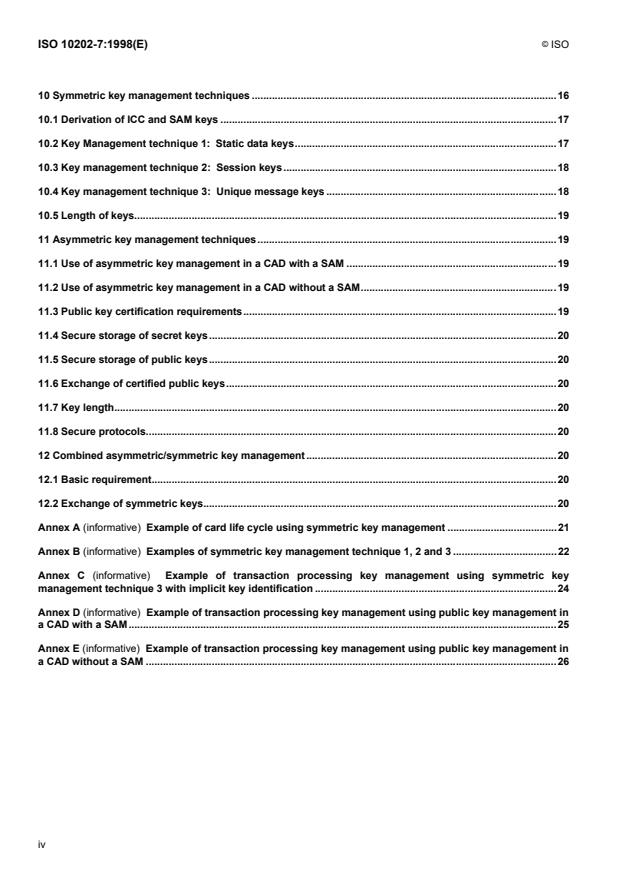 ISO 10202-7:1998 ISO 10202-7:1998 - Financial transaction cards -- Security architecture of financial transaction systems using integrated circuit cards - Page 4 preview