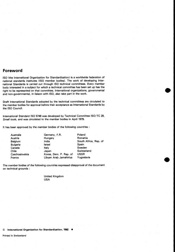 ISO 5748:1982 ISO 5748:1982 - Pliers and nippers -- End cutting nippers -- Dimensions - Page 2 preview