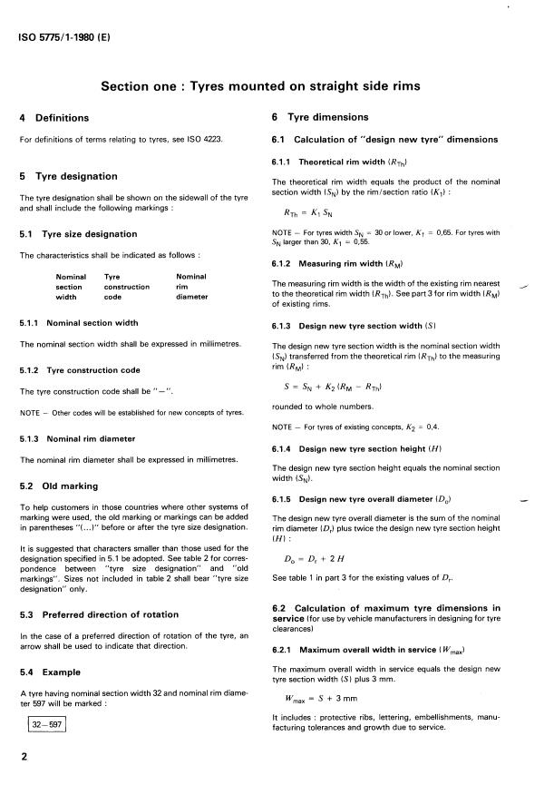 ISO 5775-1:1980 ISO 5775-1:1980 - Bicycle tyres and rims - Page 4 preview