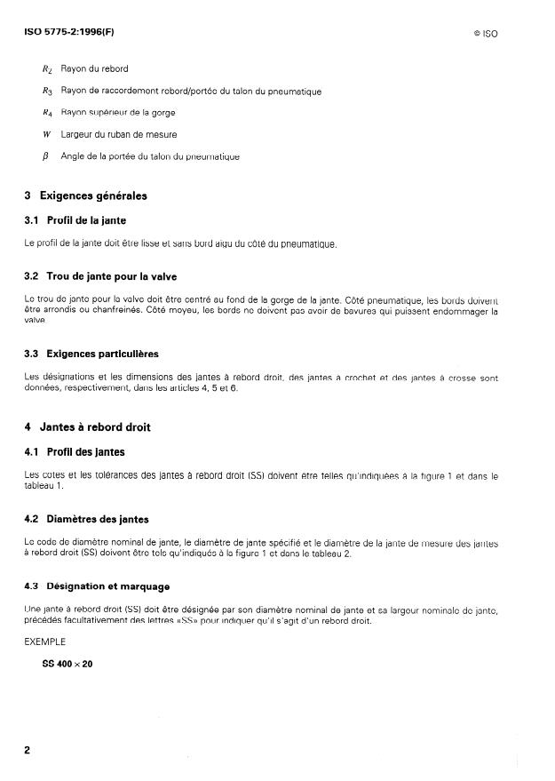 ISO 5775-2:1996 ISO 5775-2:1996 - Pneumatiques et jantes pour cycles - Page 4 preview