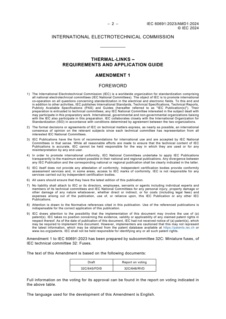 IEC 60691:2023/AMD1:2024 IEC 60691:2023/AMD1:2024 - Amendment 1 - Thermal-links - Requirements and application guide
Released:10/28/2024
Isbn:9782832299012 - Page 4 preview