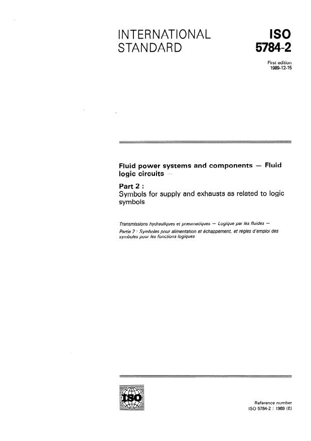 ISO 5784-2:1989 - Fluid power systems and components -- Fluid logic circuits