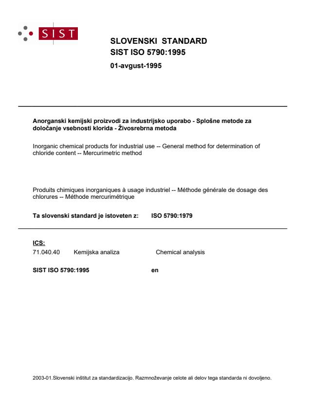 ISO 5790:1979 ISO 5790:1995 - Page 1 preview