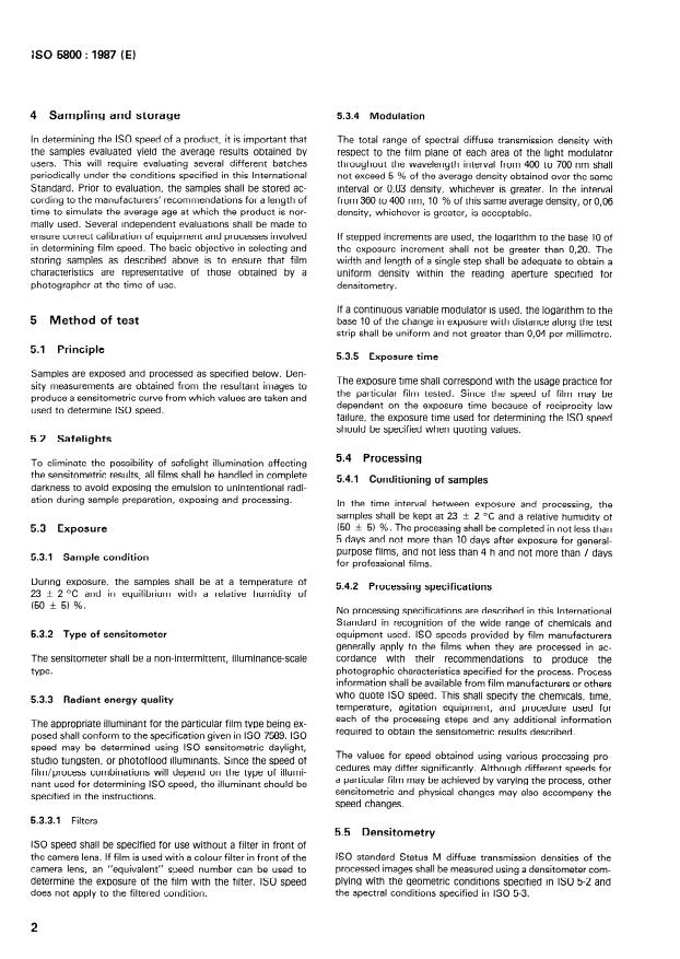ISO 5800:1987 ISO 5800:1987 - Photography -- Colour negative films for still photography -- Determination of ISO speed - Page 4 preview