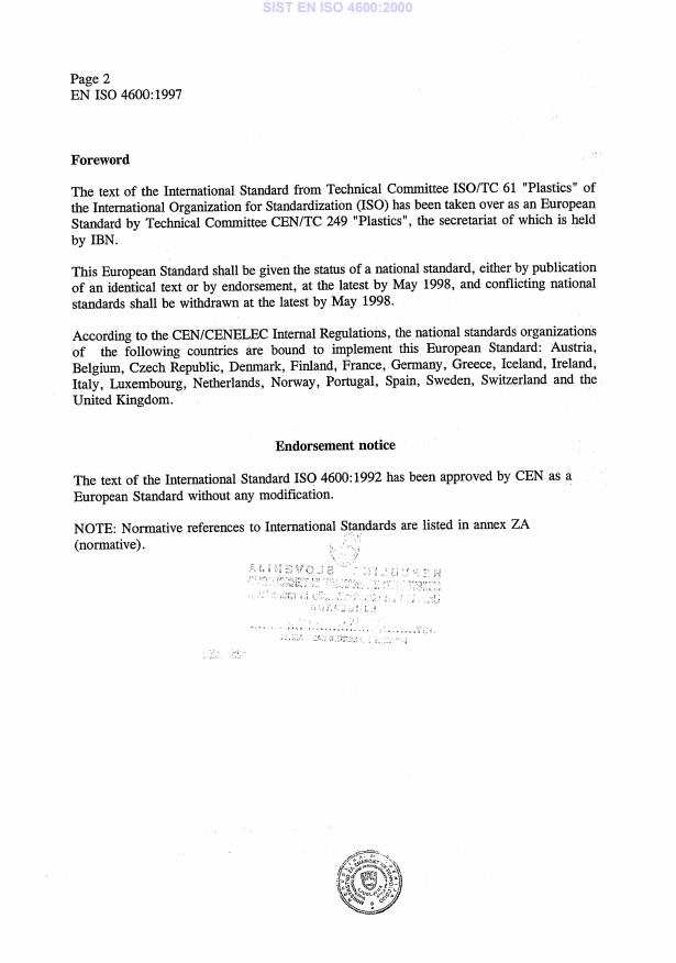EN ISO 4600:1997 EN ISO 4600:2000 - Page 4 preview