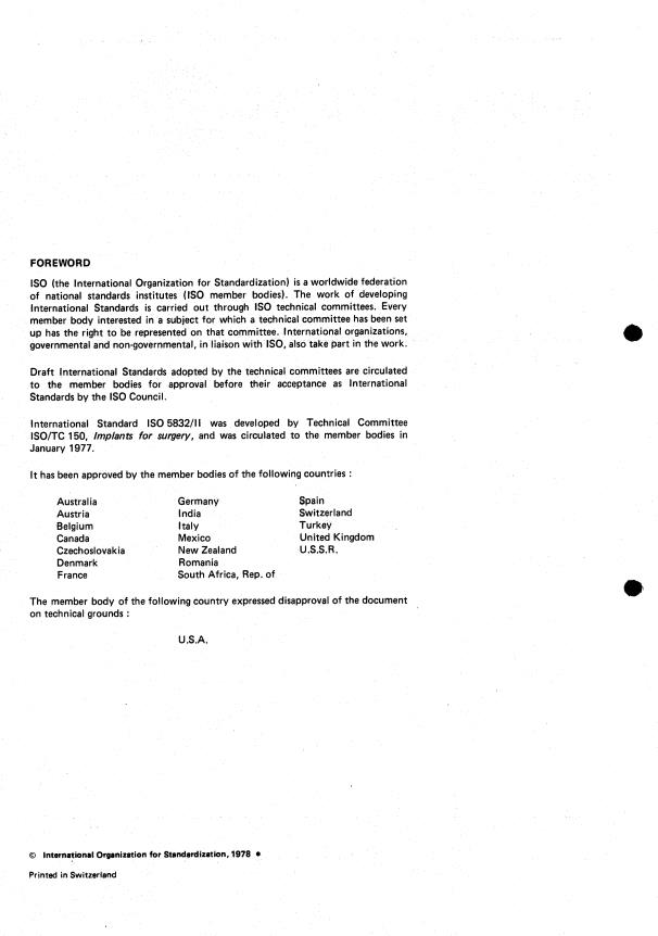 ISO 5832-2:1978 ISO 5832-2:1978 - Implants for surgery -- Metallic materials - Page 2 preview