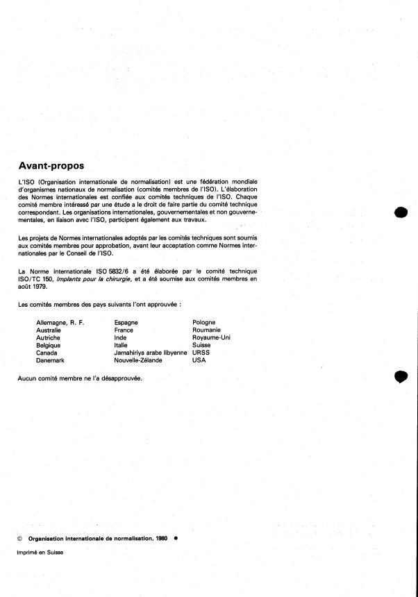 ISO 5832-6:1980 ISO 5832-6:1980 - Implants chirurgicaux -- Produits a base de métaux - Page 2 preview