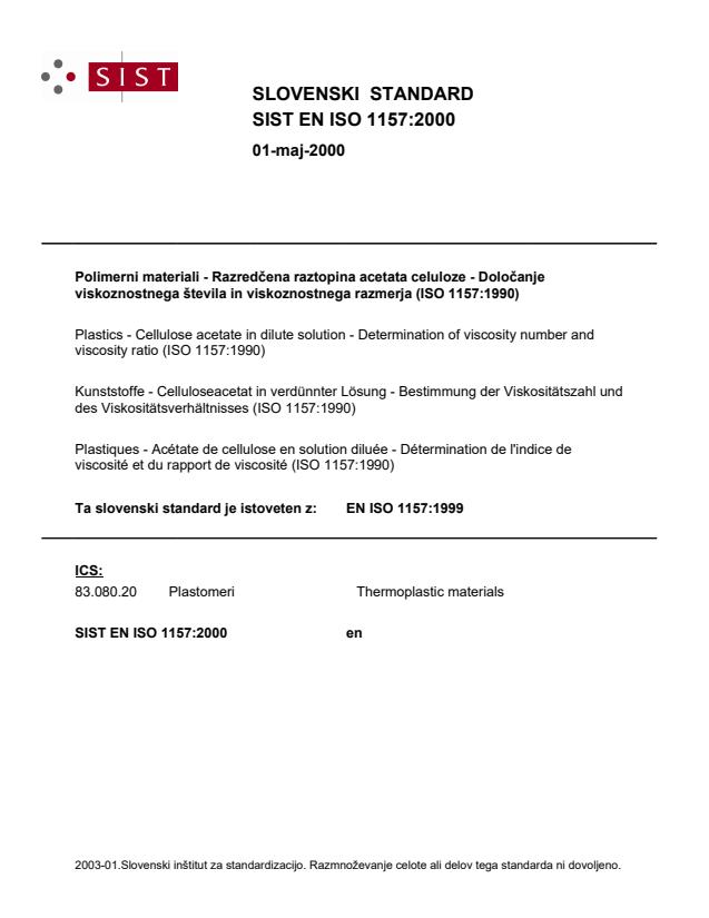 SIST EN ISO 1157:2000 EN ISO 1157:2000