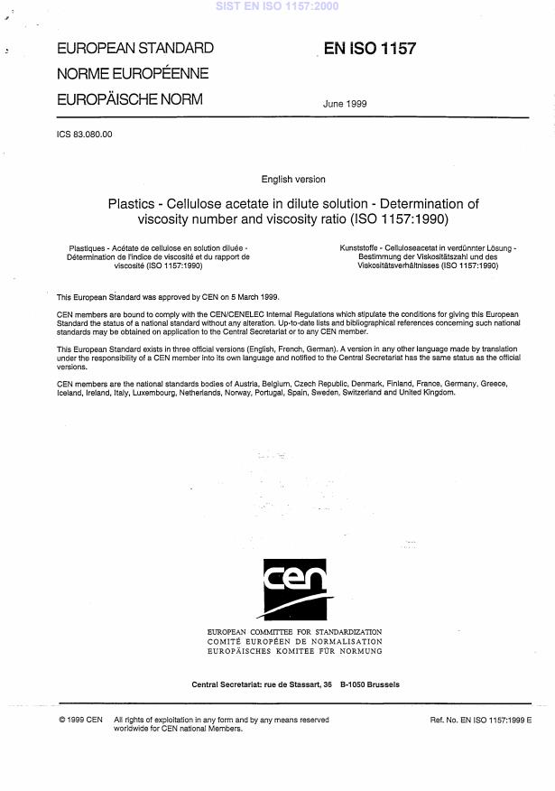 SIST EN ISO 1157:2000 EN ISO 1157:2000