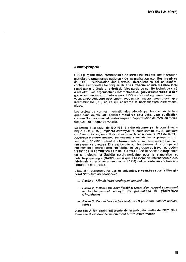 ISO 5841-3:1992 - Stimulateurs cardiaques