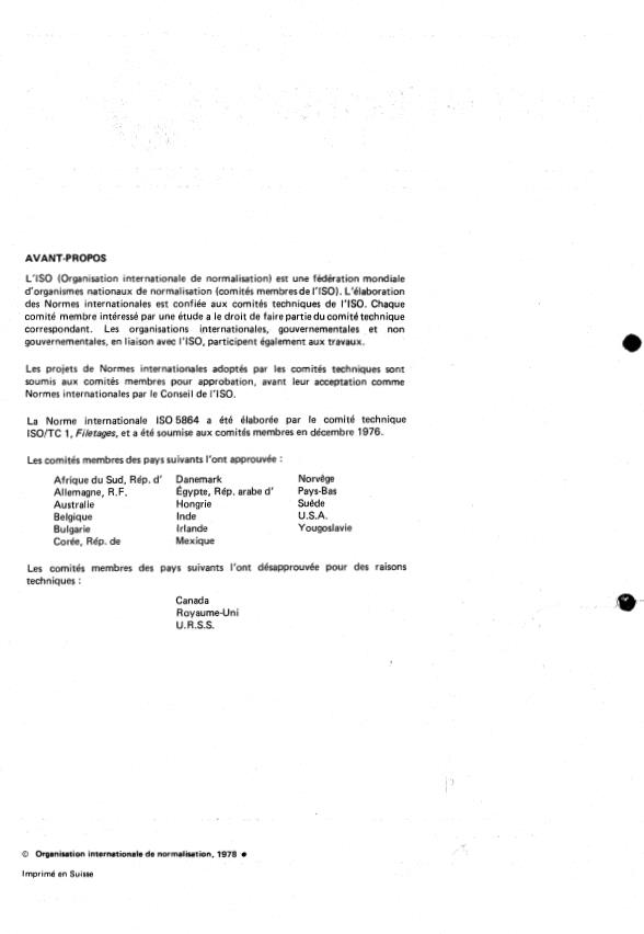 ISO 5864:1978 ISO 5864:1978 - Filetages ISO en inches -- Jeux et tolérances - Page 2 preview