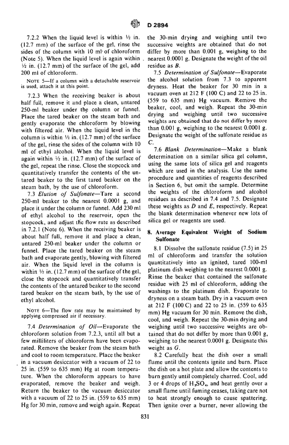 ASTM D2894-73 - Method for Analysis of Calcium and Barium Petroleum Sulfonates by Liquid Chromatography (Withdrawn 1978)