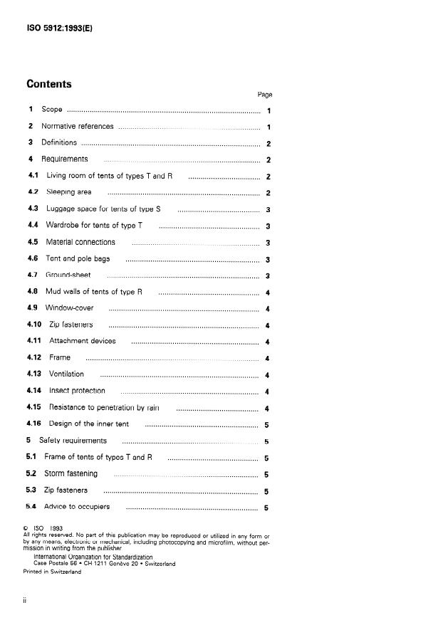 ISO 5912:1993 ISO 5912:1993 - Camping tents - Page 2 preview