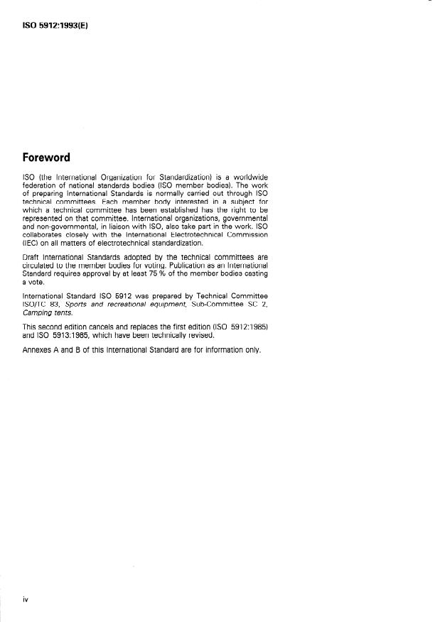 ISO 5912:1993 ISO 5912:1993 - Camping tents - Page 4 preview