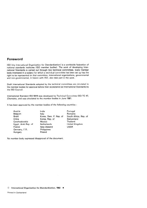 ISO 5916:1982 ISO 5916:1982 - Methyl chloride for industrial use -- Determination of impurities -- Gas chromatographic methods - Page 2 preview