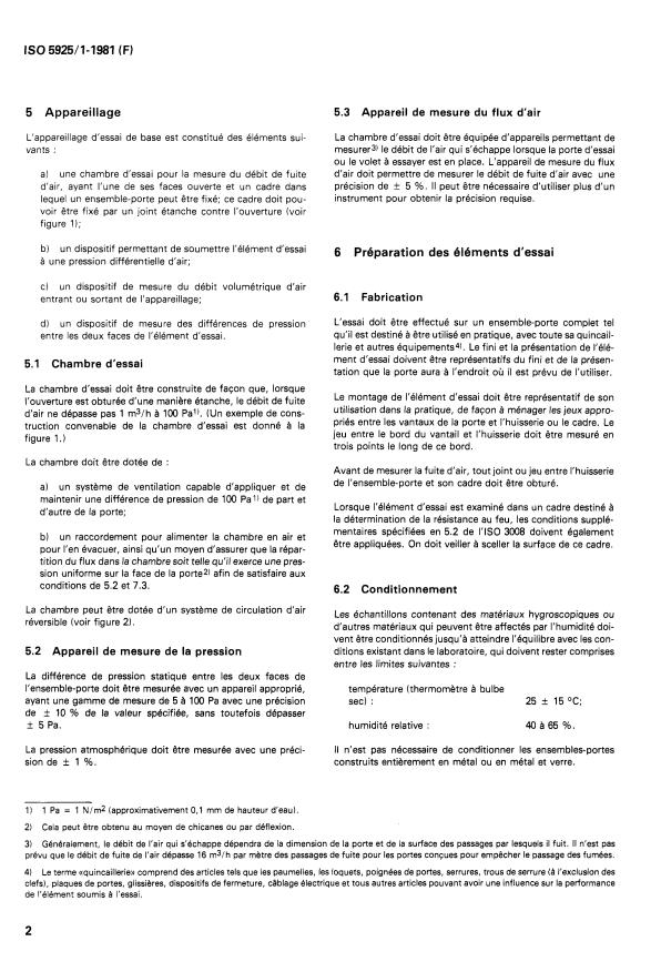 ISO 5925-1:1981 ISO 5925-1:1981 - Essais au feu -- Évaluation de performance des ensembles-portes pare-fumée - Page 4 preview