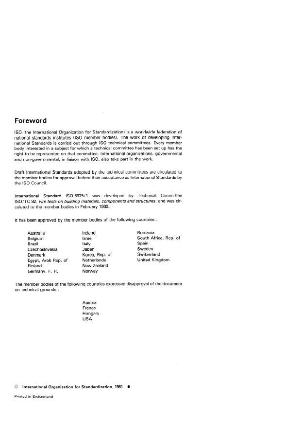 ISO 5925-1:1981 ISO 5925-1:1981 - Fire tests -- Evaluation of performance of smoke control door assemblies - Page 2 preview