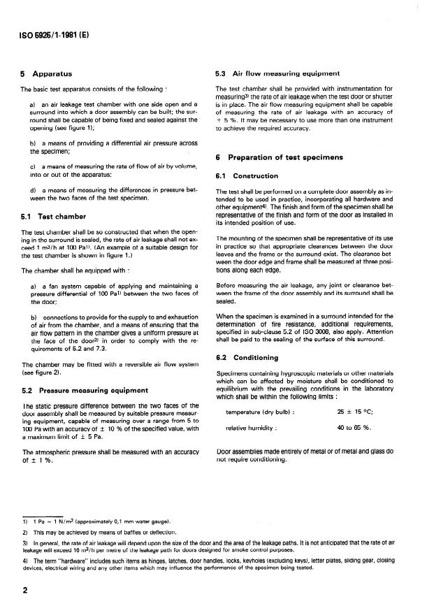 ISO 5925-1:1981 ISO 5925-1:1981 - Essais au feu -- Évaluation de performance des ensembles-portes pare-fumée - Page 4 preview