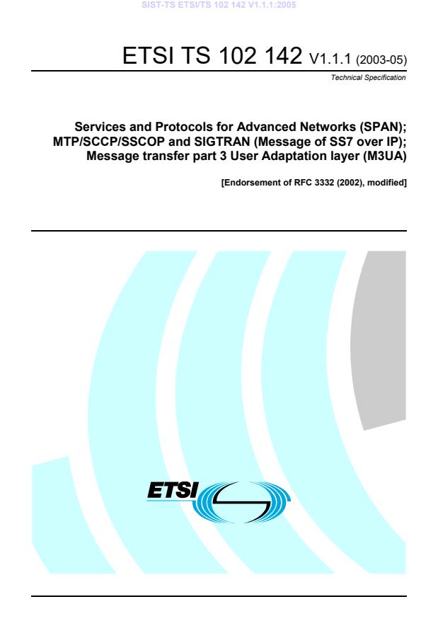 TS ETSI/TS 102 142 V1.1.1:2005
