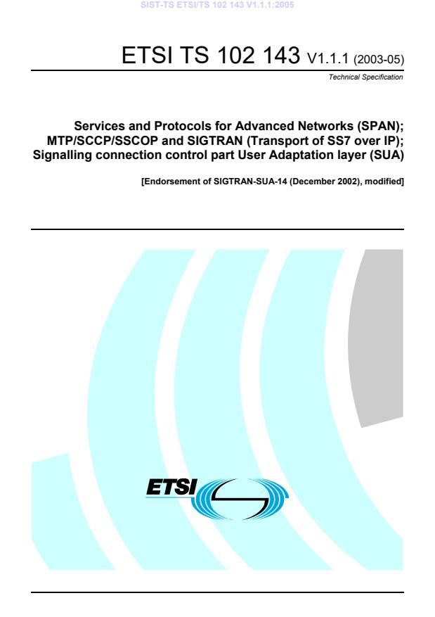 TS ETSI/TS 102 143 V1.1.1:2005