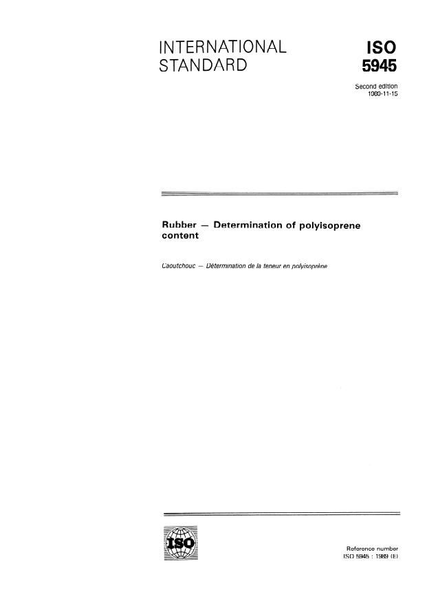 ISO 5945:1989 - Rubber -- Determination of polyisoprene content