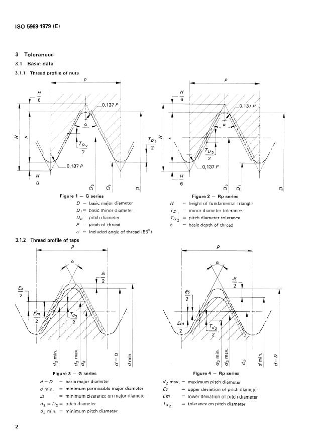 ISO 5969:1979 ISO 5969:1979 - Ground thread taps for pipe threads G series and Rp series -- Tolerances on the threaded portion - Page 4 preview