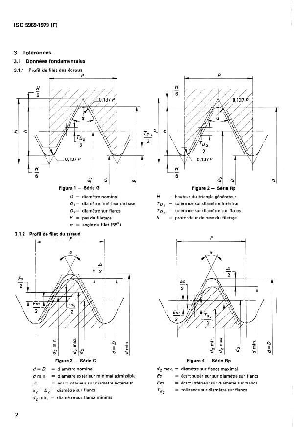 ISO 5969:1979 ISO 5969:1979 - Tarauds a filets rectifiés pour filetages gaz séries G et Rp -- Tolérances sur la partie taillée - Page 4 preview