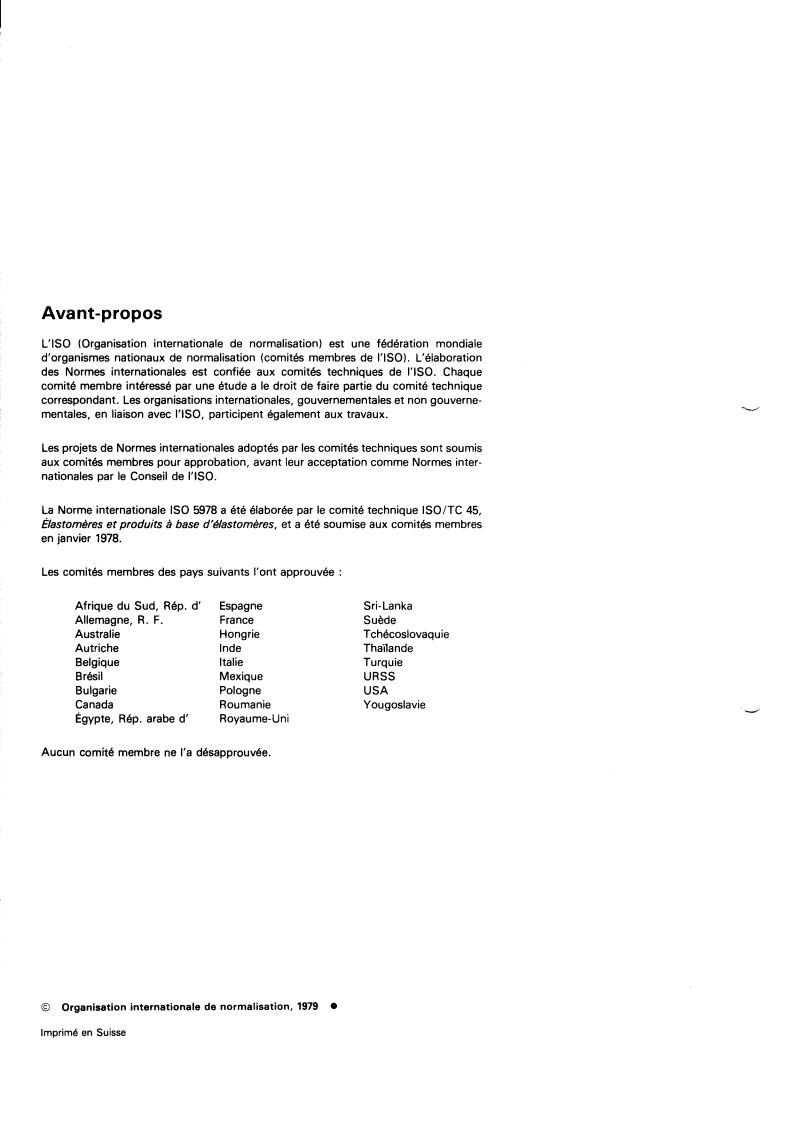 ISO 5978:1979 ISO 5978:1979 - Rubber or plastics coated fabrics — Determination of blocking resistance
Released:9/1/1979 - Page 2 preview