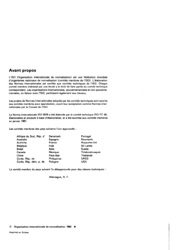 ISO 5979:1982 ISO 5979:1982 - Supports textiles revetus de caoutchouc ou de plastique -- Détermination de la souplesse -- Méthode de la boucle plate - Page 2 preview
