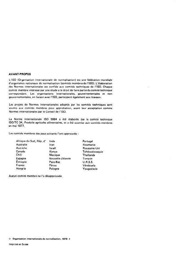 ISO 5984:1978 ISO 5984:1978 - Aliments des animaux -- Détermination des cendres brutes - Page 2 preview