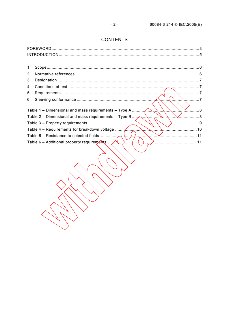 IEC 60684-3-214:2005 IEC 60684-3-214:2005 - Flexible insulating sleeving - Part 3: Specifications for individual types of sleeving - Sheet 214: Heat-shrinkable, polyolefin sleeving, not flame retarded, shrink ratio 3:1 - Thick and medium wall
Released:11/21/2005
Isbn:2831882826 - Page 4 preview