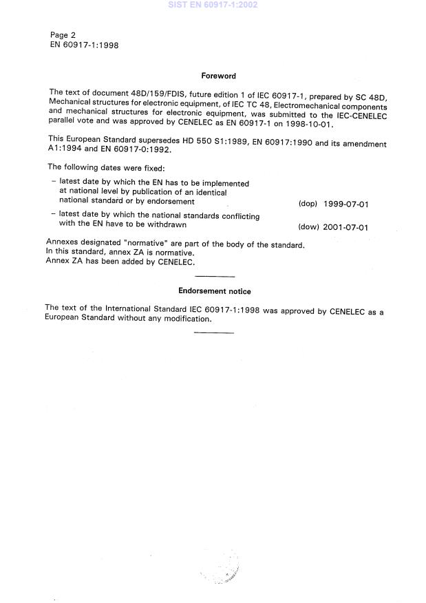 EN 60917-1:1998 EN 60917-1:2002 - Page 4 preview