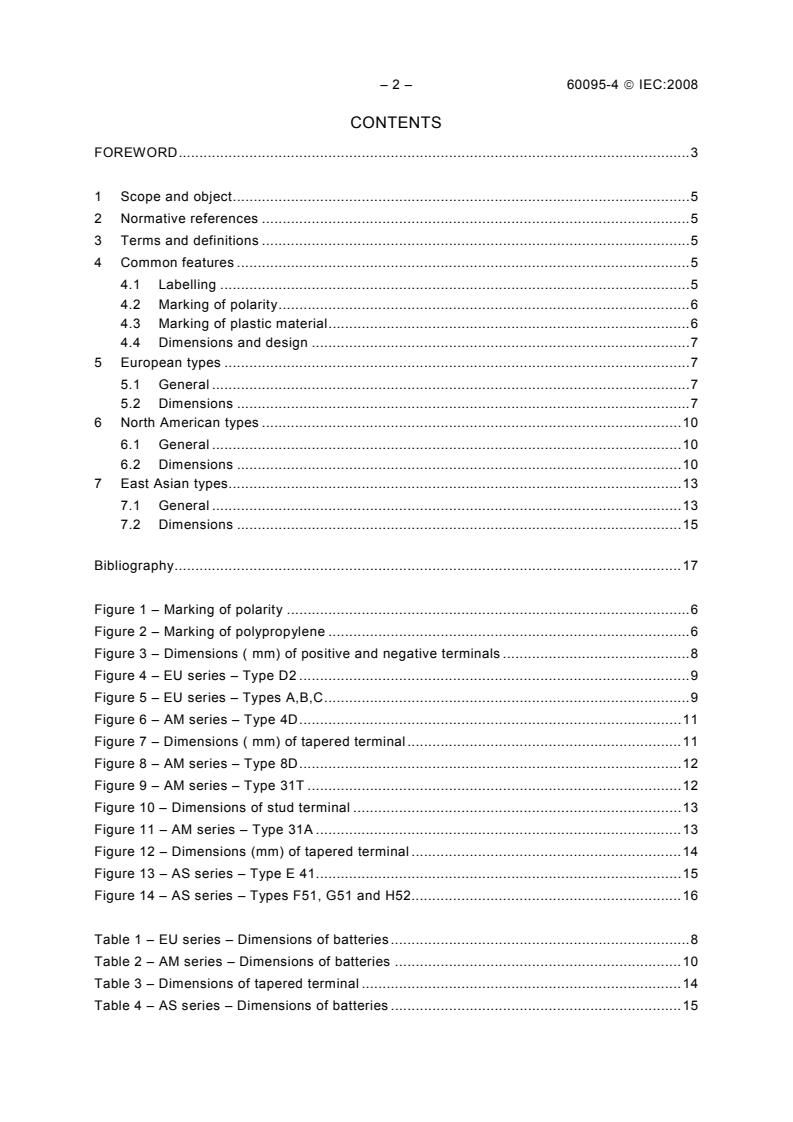 IEC 60095-4:2008 IEC 60095-4:2008 - Lead-acid starter batteries - Part 4: Dimensions of batteries for heavy vehicles - Page 4 preview