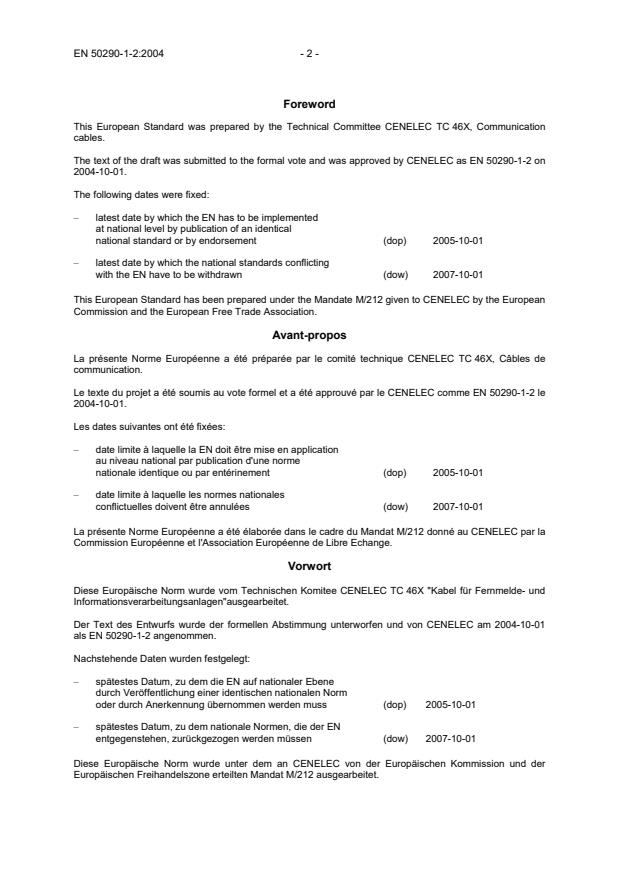 EN 50290-1-2:2004 EN 50290-1-2:2005 - Page 4 preview