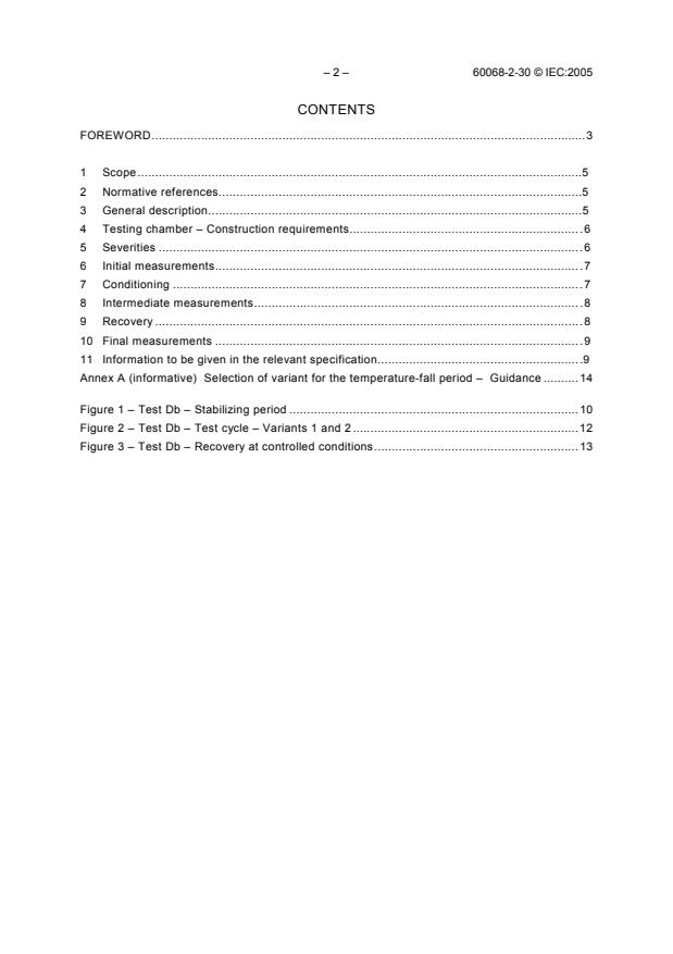 IEC 60068-2-30:2005 IEC 60068-2-30:2005 - Environmental testing - Part 2-30: Tests - Test Db: Damp heat, cyclic (12 h + 12 h cycle) - Page 4 preview
