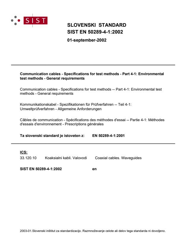 EN 50289-4-1:2002