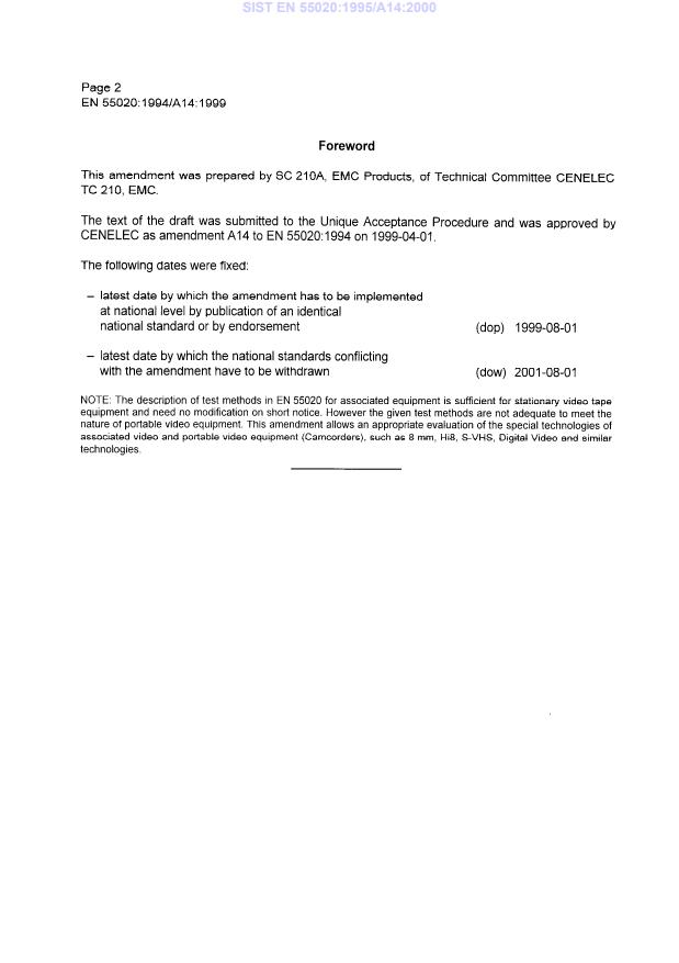 EN 55020:1994/A14:1999 EN 55020:1995/A14:2000 - Page 4 preview