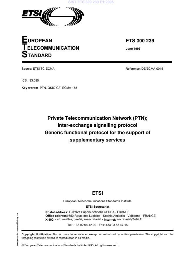 ETS 300 239 E1:2005