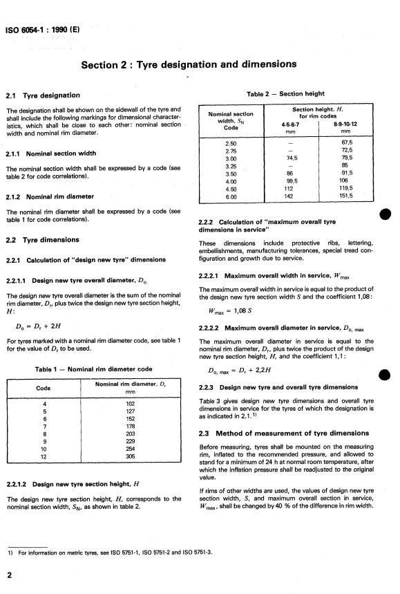 ISO 6054-1:1990 ISO 6054-1:1990 - Motorcycle tyres and rims (Code-designated series) -- Diameter codes 4 to 12 - Page 4 preview