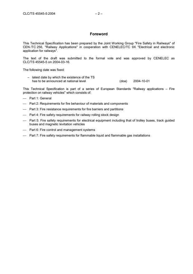 CLC/TS 45545-5:2004 TS CLC/TS 45545-5:2007 - Page 4 preview