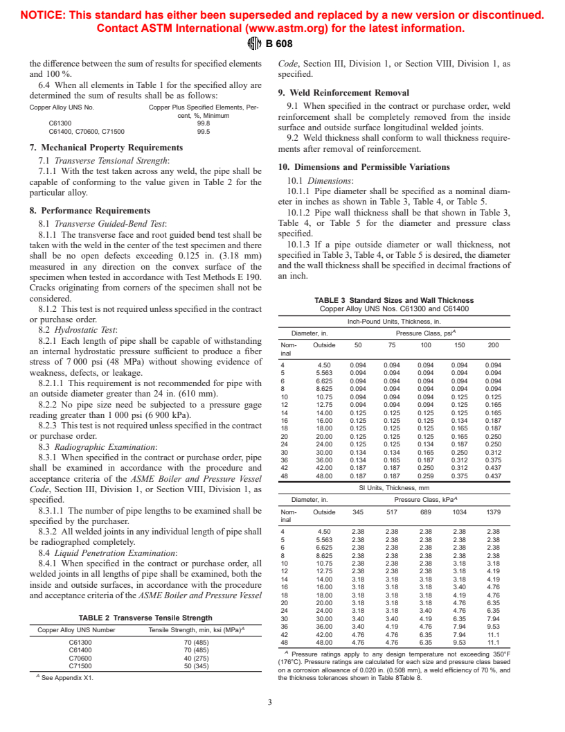 ASTM B608-95 - Standard Specification for Welded Copper-Alloy Pipe