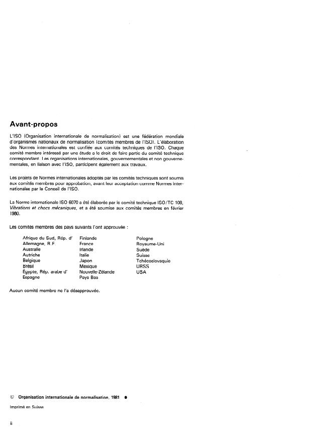 ISO 6070:1981 ISO 6070:1981 - Tables auxiliaires pour générateurs de vibrations -- Méthodes de description des caractéristiques - Page 2 preview