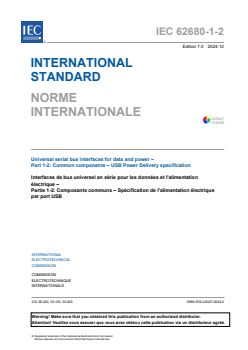 IEC 62680-1-2:2024 IEC 62680-1-2:2024 - Universal serial bus interfaces for data and power - Part 1-2: Common components - USB Power Delivery specification
Released:13. 12. 2024
Isbn:9782832700402 - Page 3 preview