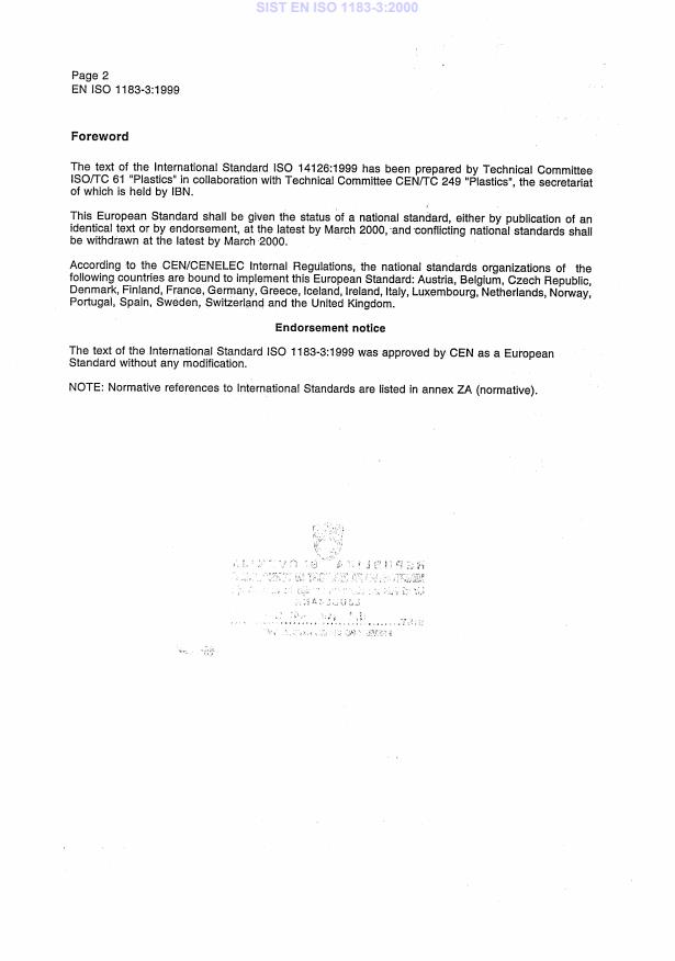 SIST EN ISO 1183-3:2000 SIST EN ISO 1183-3:2000 - Page 4 preview