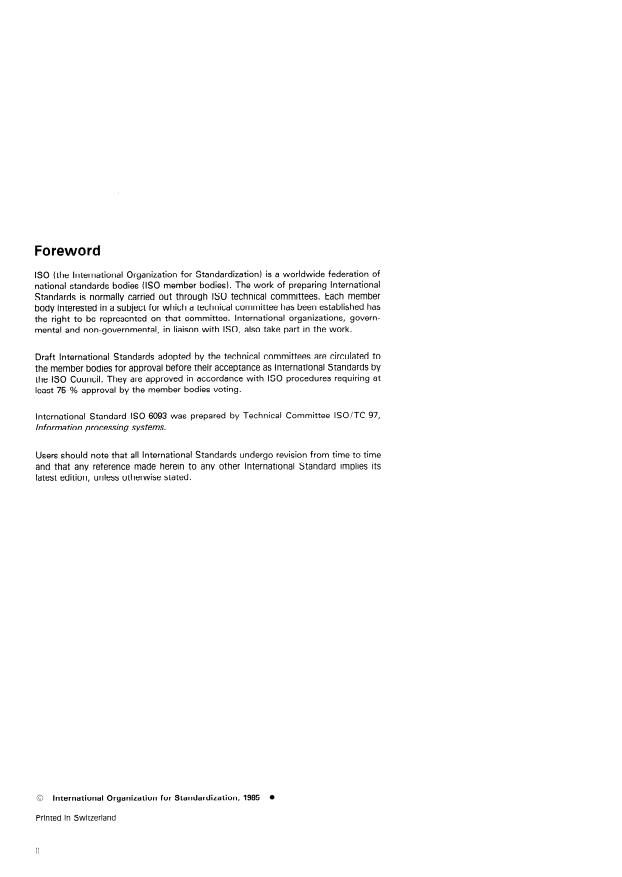 ISO 6093:1985 ISO 6093:1985 - Information processing -- Representation of numerical values in character strings for information interchange - Page 2 preview