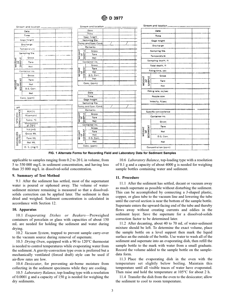 ASTM D3977-97 - Standard Test Methods for Determining Sediment Concentration in Water Samples